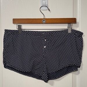 Aerie Navy Polka Dot Pajama Boxer Shorts Size XS NWOT